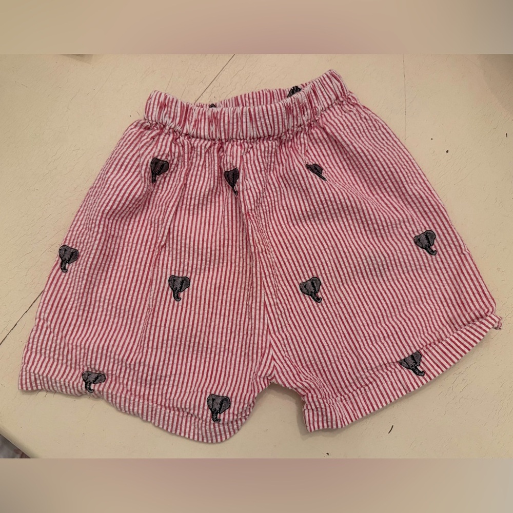 Boys Alabama red seersucker shorts